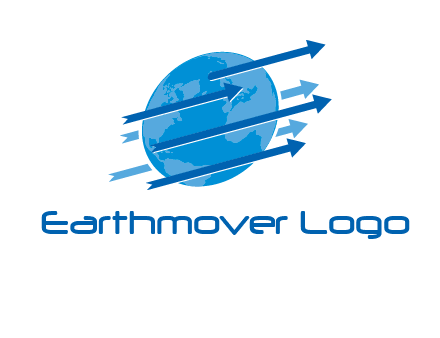 moving arrows with globe logo