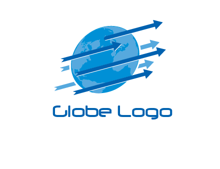 moving arrows with globe logo