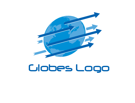 moving arrows with globe logo