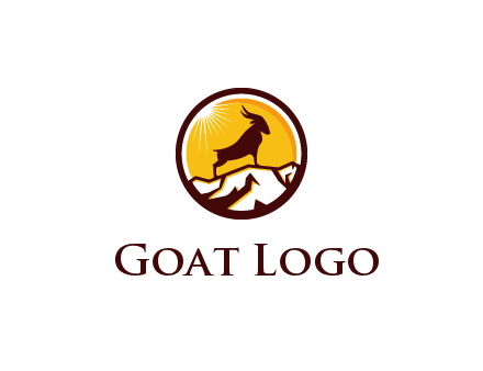 silhouette goat standing on mountain logo