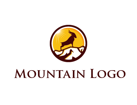 silhouette goat standing on mountain logo