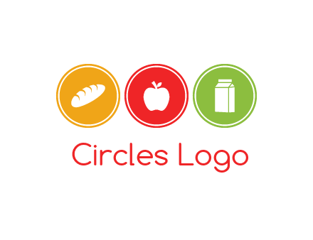 grocery in the centre of circle graphic