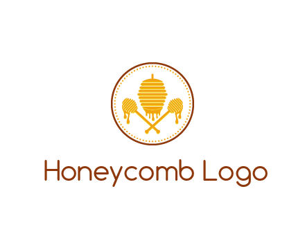 honeycomb with honey dipper logo