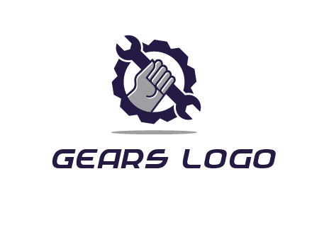 fist holding wrench with gear icon