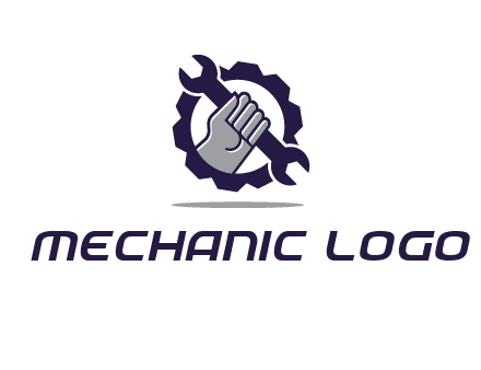 fist holding wrench with gear icon