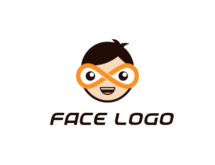 child face with infinity mask logo