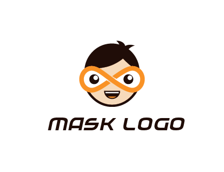 child face with infinity mask logo