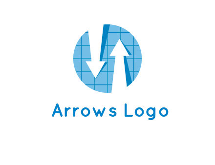 arrows inside circle with graph logo