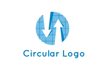 arrows inside circle with graph logo