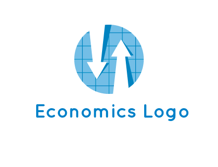 arrows inside circle with graph logo