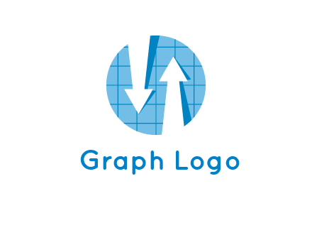 arrows inside circle with graph logo