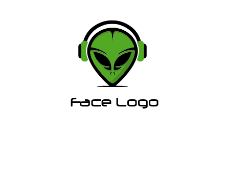 alien face with headphones logo