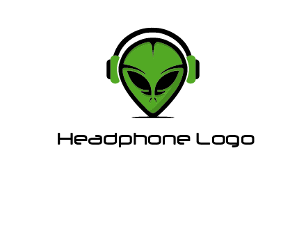 alien face with headphones logo