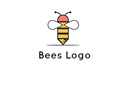 honey bee pencil logo