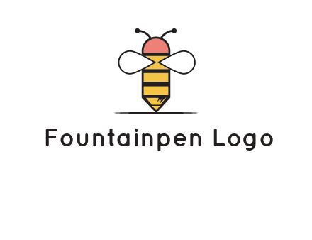 honey bee pencil logo