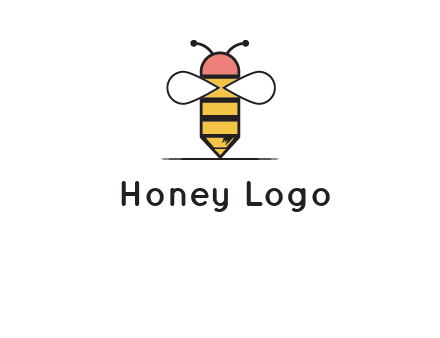 honey bee pencil logo