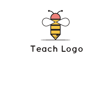 honey bee pencil logo