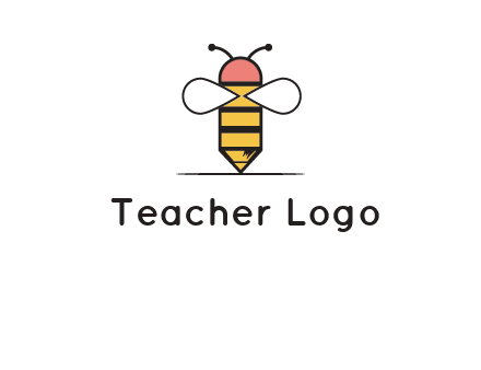 honey bee pencil logo