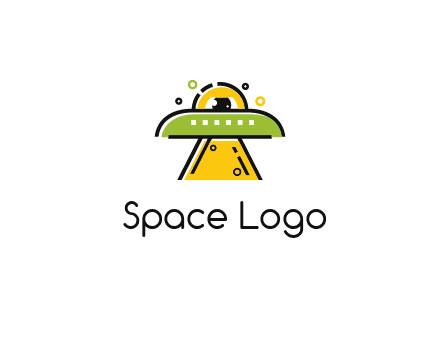 alien eye and spaceship logo