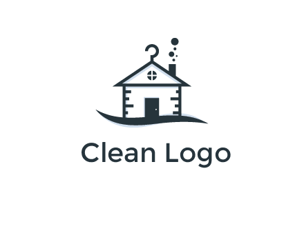 abstract dry cleaning house logo