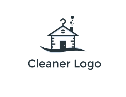 abstract dry cleaning house logo