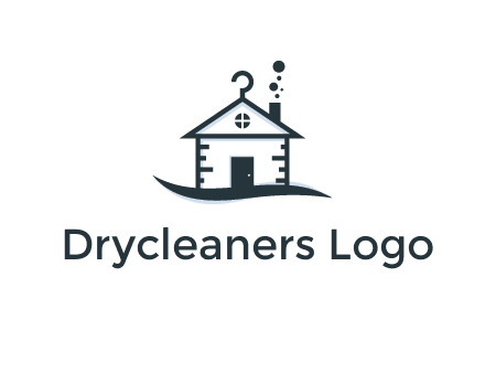 abstract dry cleaning house logo