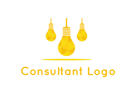 polygon hanging bulb logo