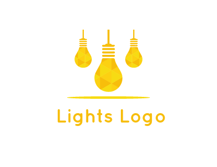 polygon hanging bulb logo