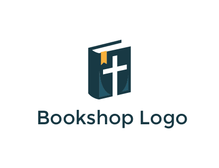 cross and bible with bookmark logo