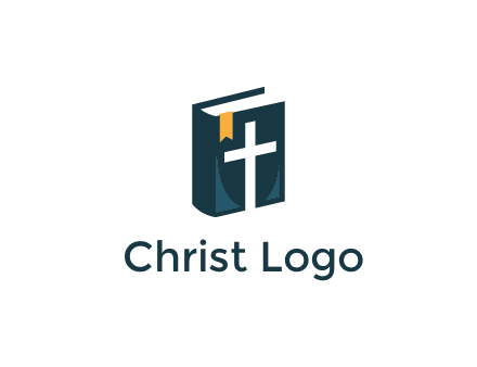 cross and bible with bookmark logo