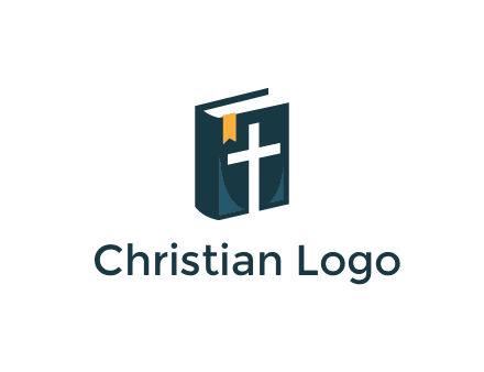 cross and bible with bookmark logo