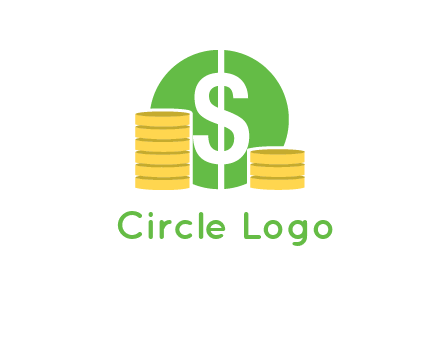 dollar sign inside circle with coins logo