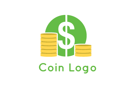 dollar sign inside circle with coins logo