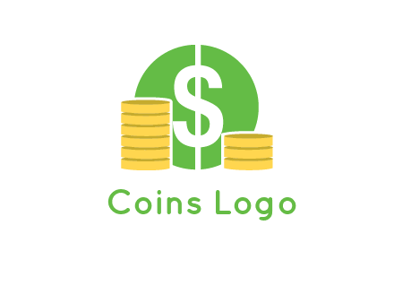 dollar sign inside circle with coins logo