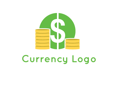 dollar sign inside circle with coins logo