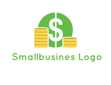 dollar sign inside circle with coins logo