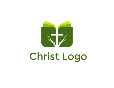 cross and leaves logo