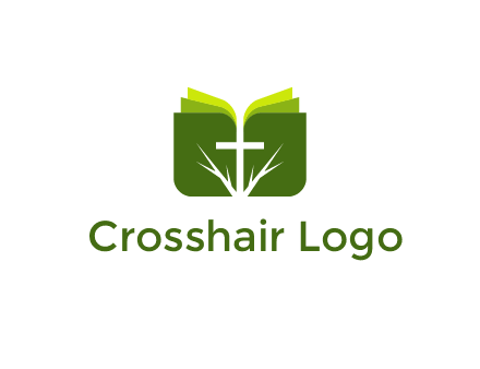 cross and leaves logo