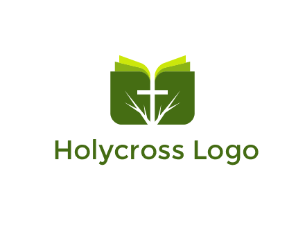 cross and leaves logo