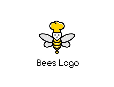 bee with chef hat logo