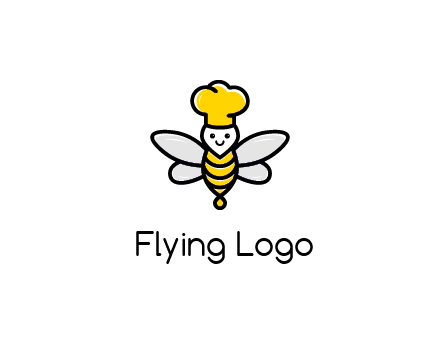 bee with chef hat logo