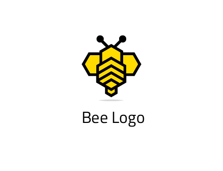 honeycomb in a bee shape logo