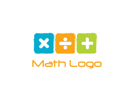 mathematical symbols in squares shape logo