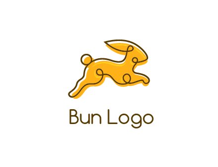 jumping rabbit outline logo