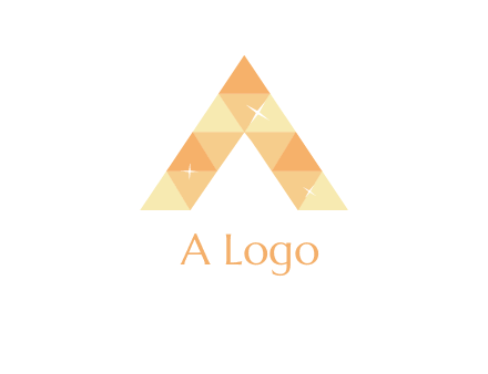 polygonal letter A with shines logo