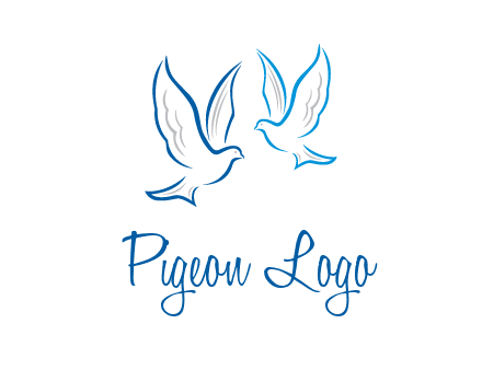 outline of doves facing each other animal logo