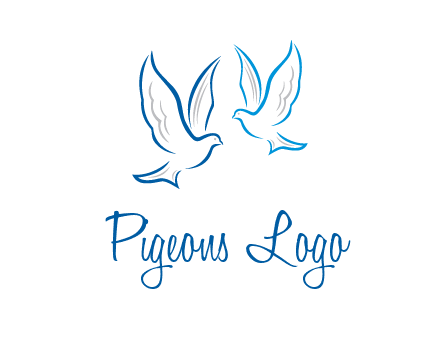 outline of doves facing each other animal logo