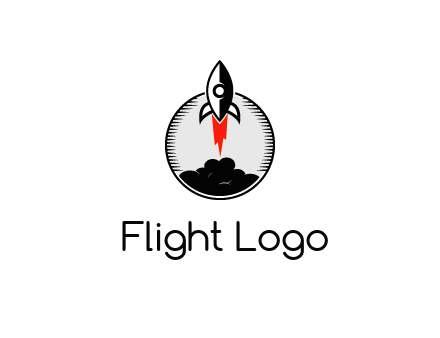 rocket launching logo