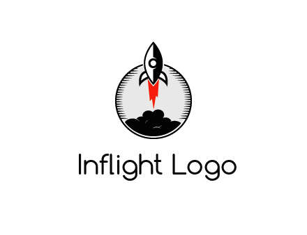 rocket launching logo