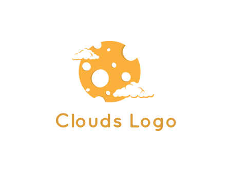 moon mad of cheese logo with clouds